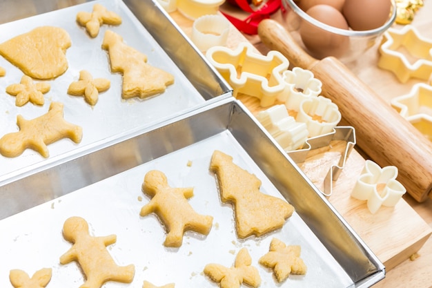 preparación de las galletas de Navidad