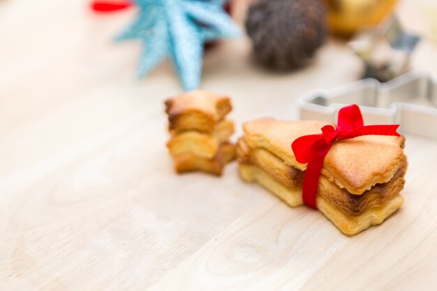 preparación de las galletas de Navidad