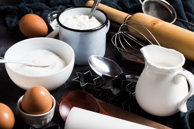 Preparación de ingredientes de cocción de la cocina para cocinar.