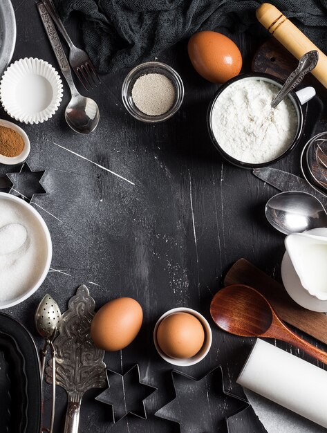 Preparación de ingredientes de cocción de la cocina para cocinar.