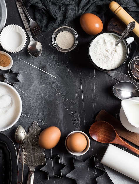 Preparación de ingredientes de cocción de la cocina para cocinar.