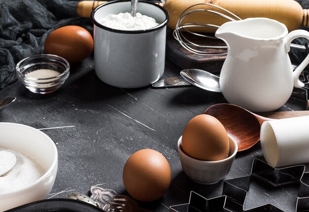 Preparación de ingredientes de cocción de la cocina para cocinar.