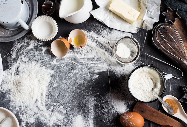 Preparación de ingredientes de cocción de la cocina para cocinar.