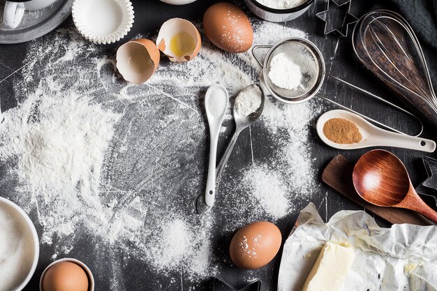 Preparación de ingredientes de cocción de la cocina para cocinar.