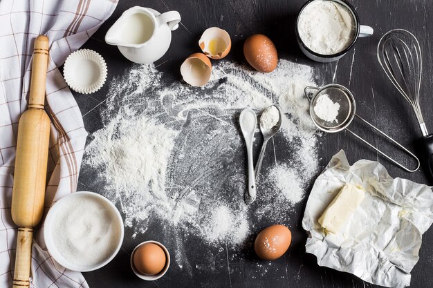 Preparación de ingredientes de cocción de la cocina para cocinar.