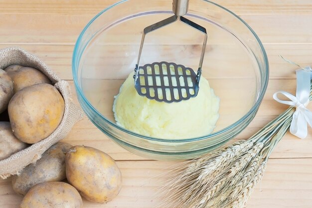 Preparación de puré de papas