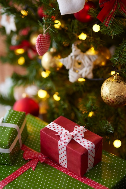 Presenta bajo el árbol de Navidad