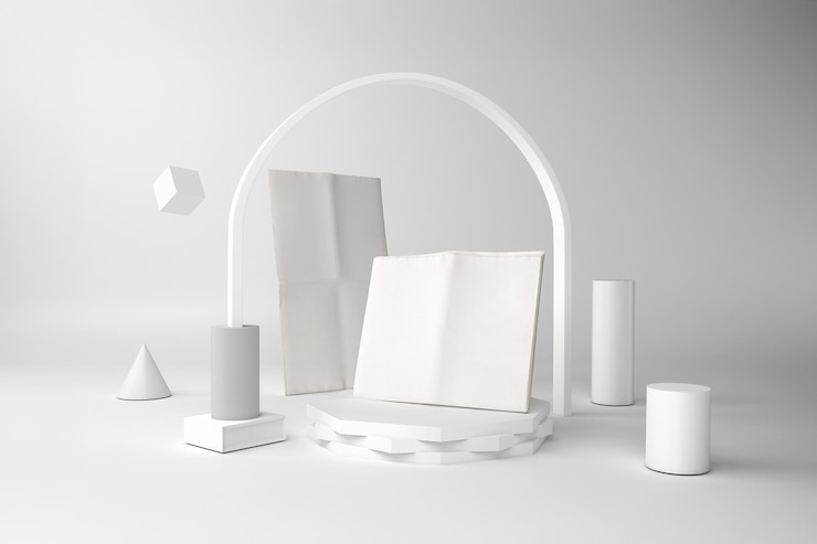 Foto gratuito presentación minimalista del producto con formas geométricas