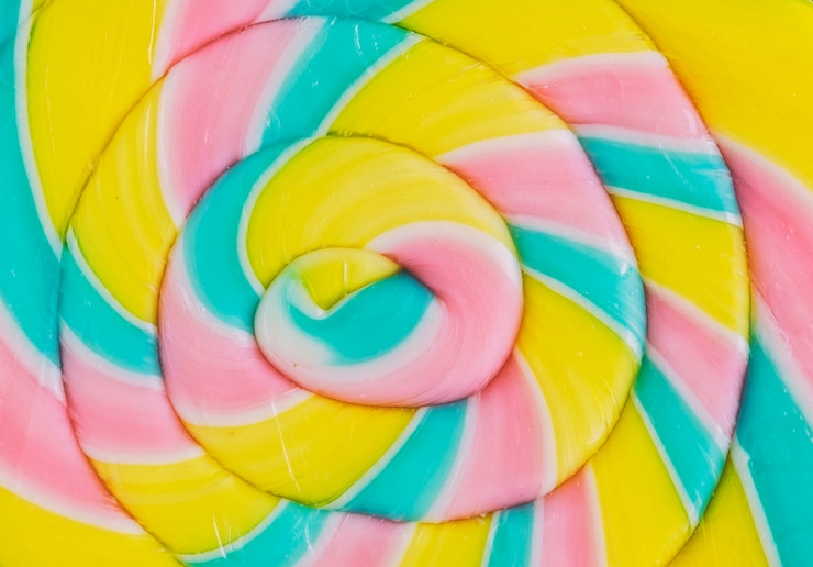 Foto gratuito primer del fondo textured lollipop colorido