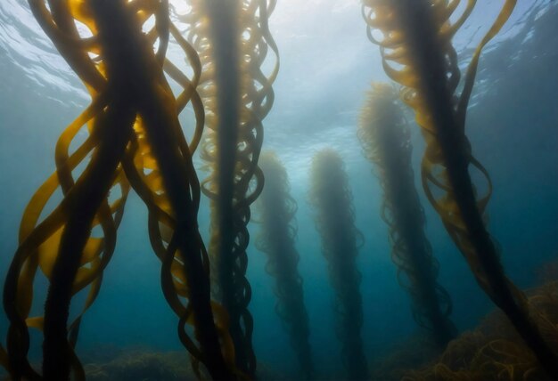 Un primer plano de las algas en la naturaleza