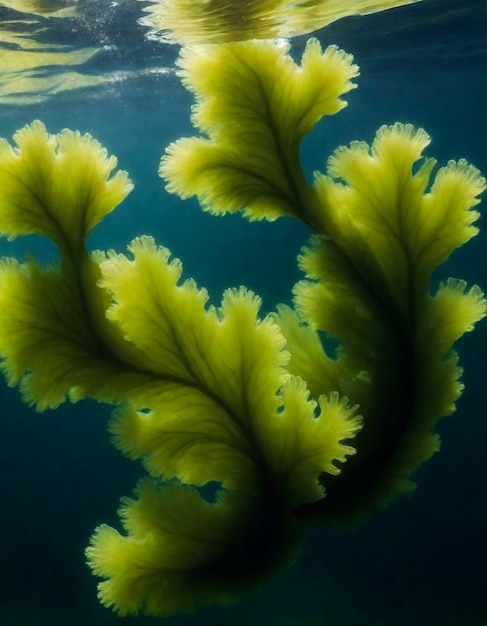 Un primer plano de las algas en la naturaleza