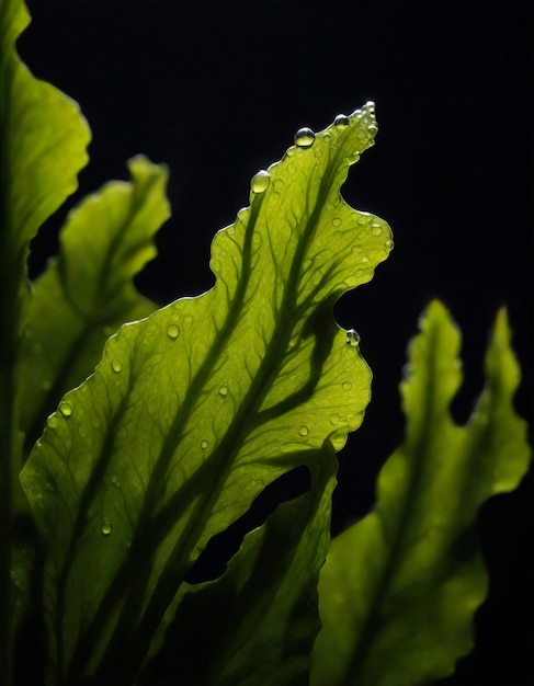 Un primer plano de las algas en la naturaleza