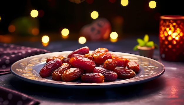 Foto gratuita un primer plano de la apetitosa comida del ramadán