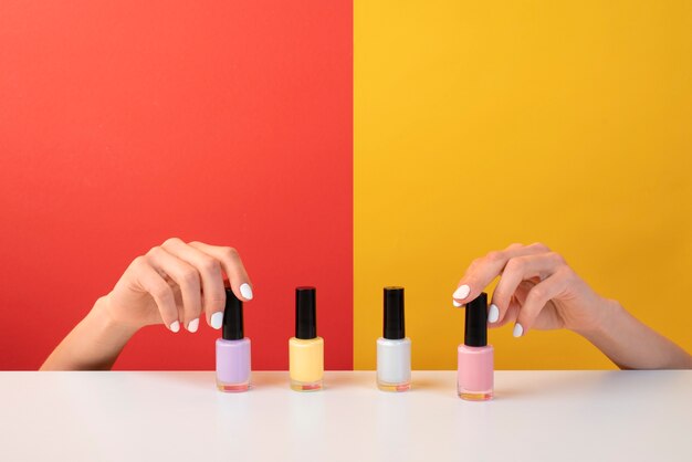 Primer plano de arte de uñas de belleza