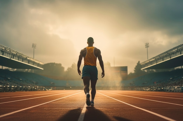 Foto gratuita primer plano del atleta corriendo