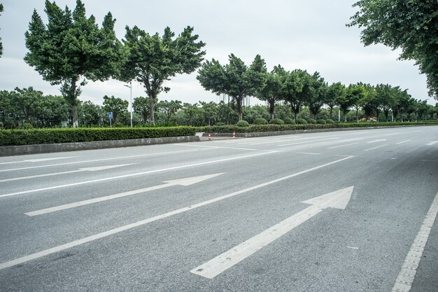 Primer plano de autovía con flechas blancas