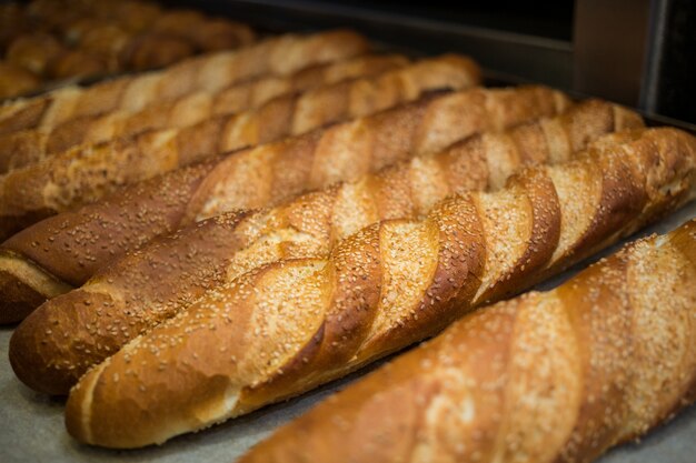 Primer plano de baguette francesa