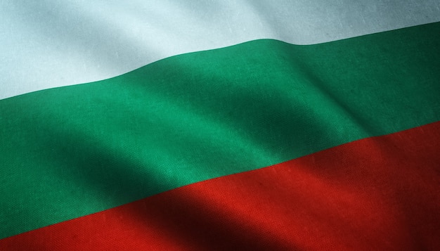 Primer plano de la bandera de bulgaria