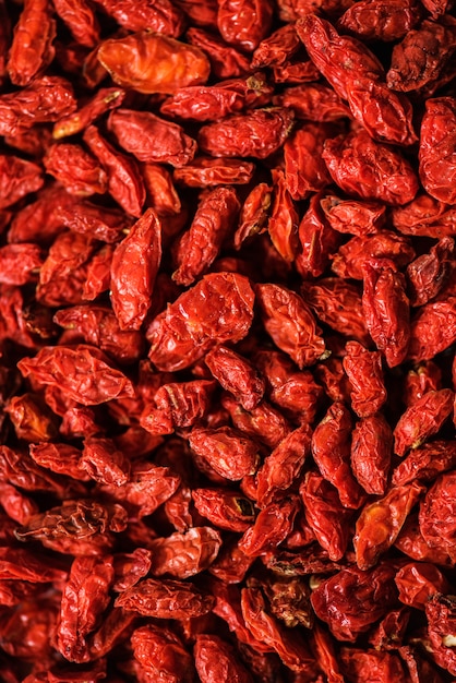 Primer plano de las bayas de goji