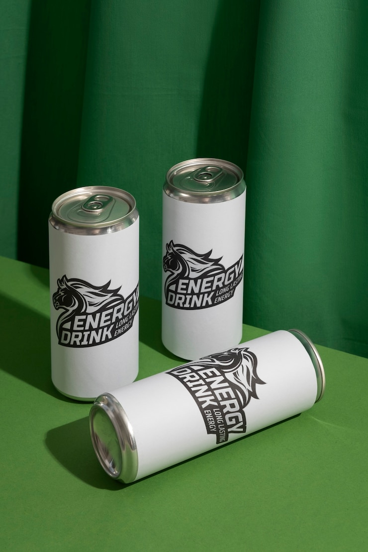 Foto gratuito un primer plano de las bebidas energéticas