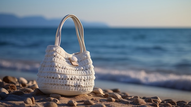 Foto gratuita un primer plano de una bolsa de punto en la naturaleza