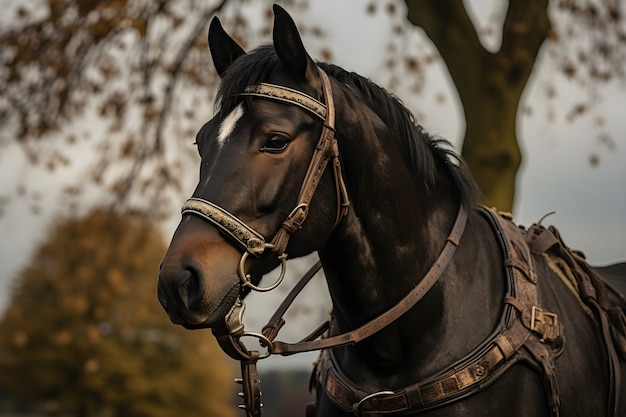 Un primer plano de un caballo al aire libre