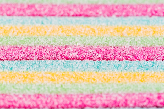 Primer plano de caramelos de azúcar de varios colores