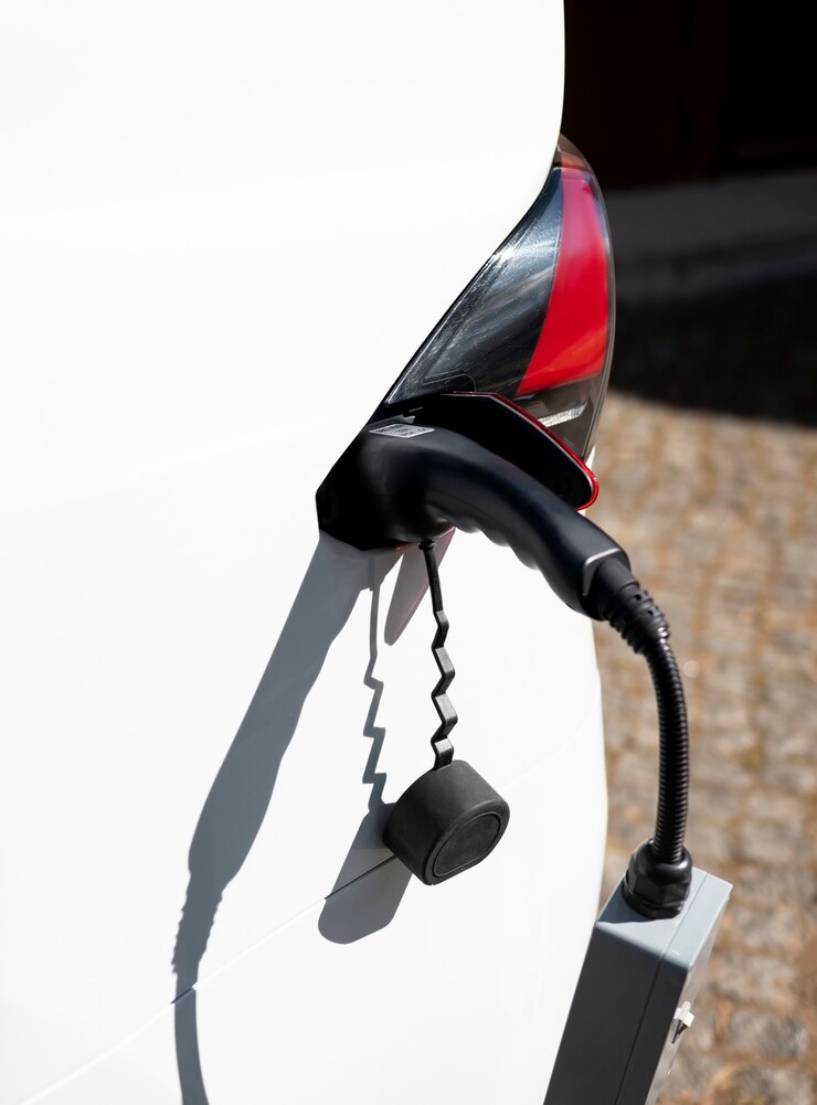 Foto gratuito un primer plano de la carga de los coches eléctricos