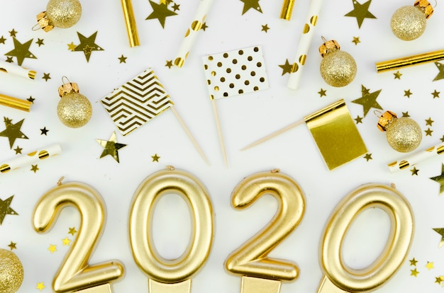 Primer plano de celebración de año nuevo 2020