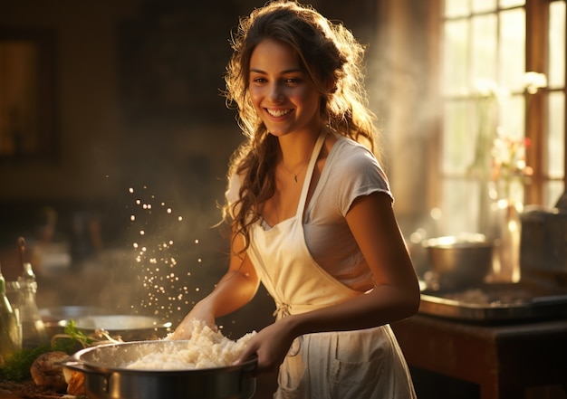 Foto gratuita un primer plano de la cocina de los adultos