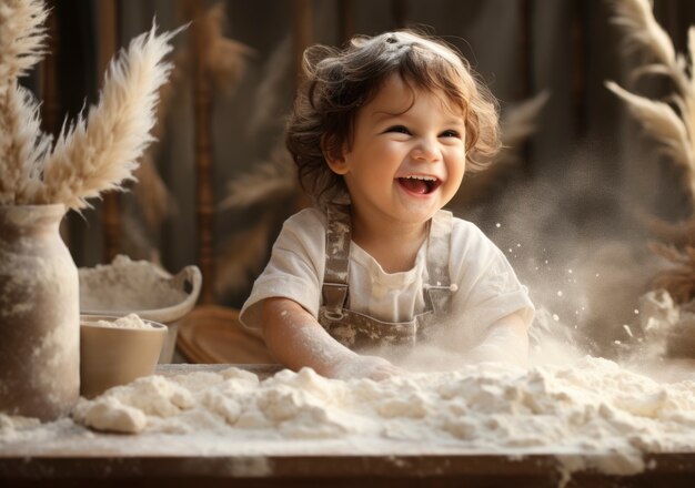 Un primer plano de la cocina de un niño
