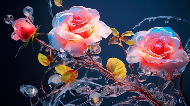 Foto gratuita primer plano de coloridas rosas de cristal