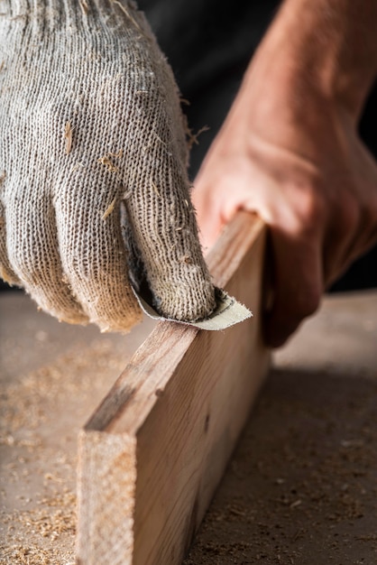 Primer plano de composición de elementos de trabajos artesanales