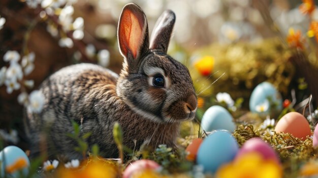 Foto gratuita un primer plano en el conejo de pascua