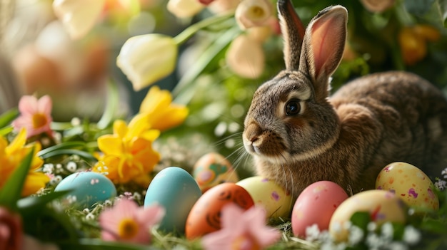 Foto gratuita un primer plano en el conejo de pascua