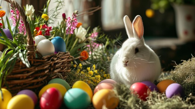 Foto gratuita un primer plano en el conejo de pascua