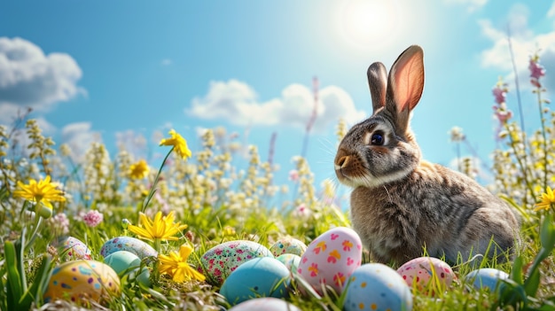 Un primer plano en el conejo de Pascua