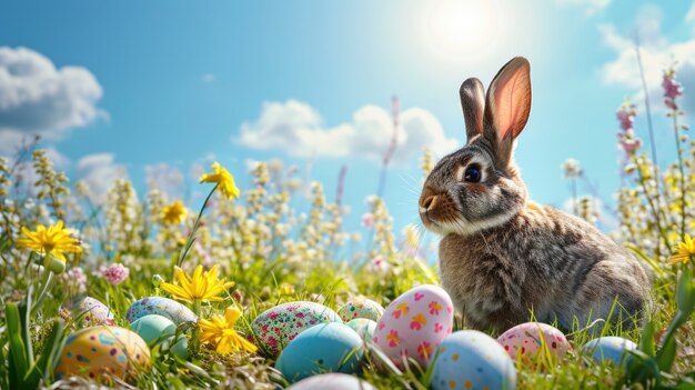 Un primer plano en el conejo de Pascua