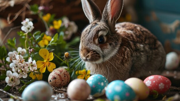 Foto gratuita un primer plano en el conejo de pascua