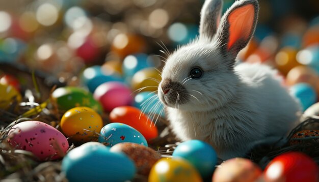 Foto gratuita un primer plano en el conejo de pascua