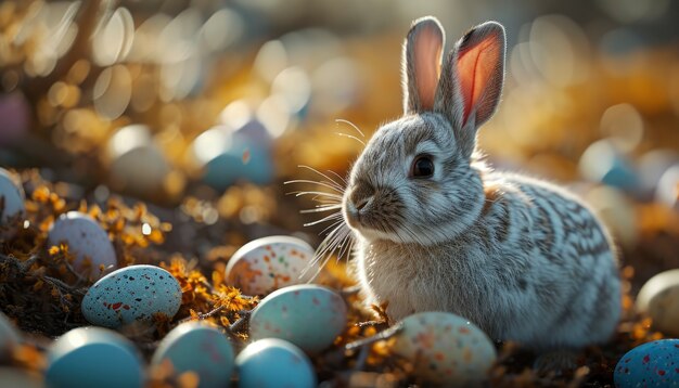 Un primer plano en el conejo de Pascua