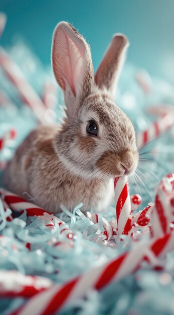 Un primer plano en el conejo de Pascua