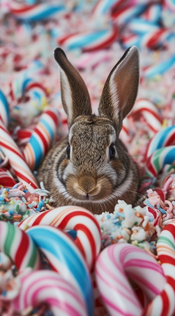 Un primer plano en el conejo de Pascua