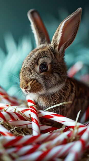 Un primer plano en el conejo de Pascua