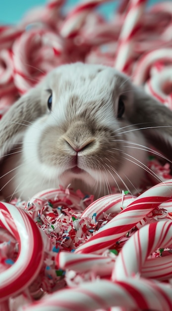 Un primer plano en el conejo de Pascua