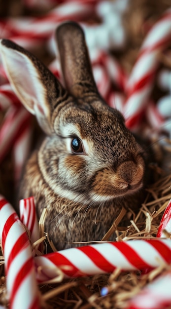 Un primer plano en el conejo de Pascua