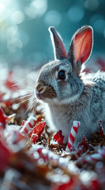 Un primer plano en el conejo de Pascua