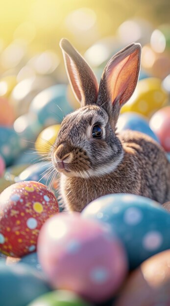 Un primer plano en el conejo de Pascua