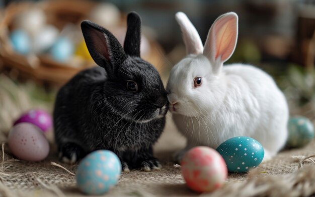 Un primer plano en el conejo de Pascua
