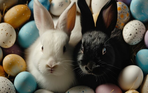 Un primer plano en el conejo de Pascua